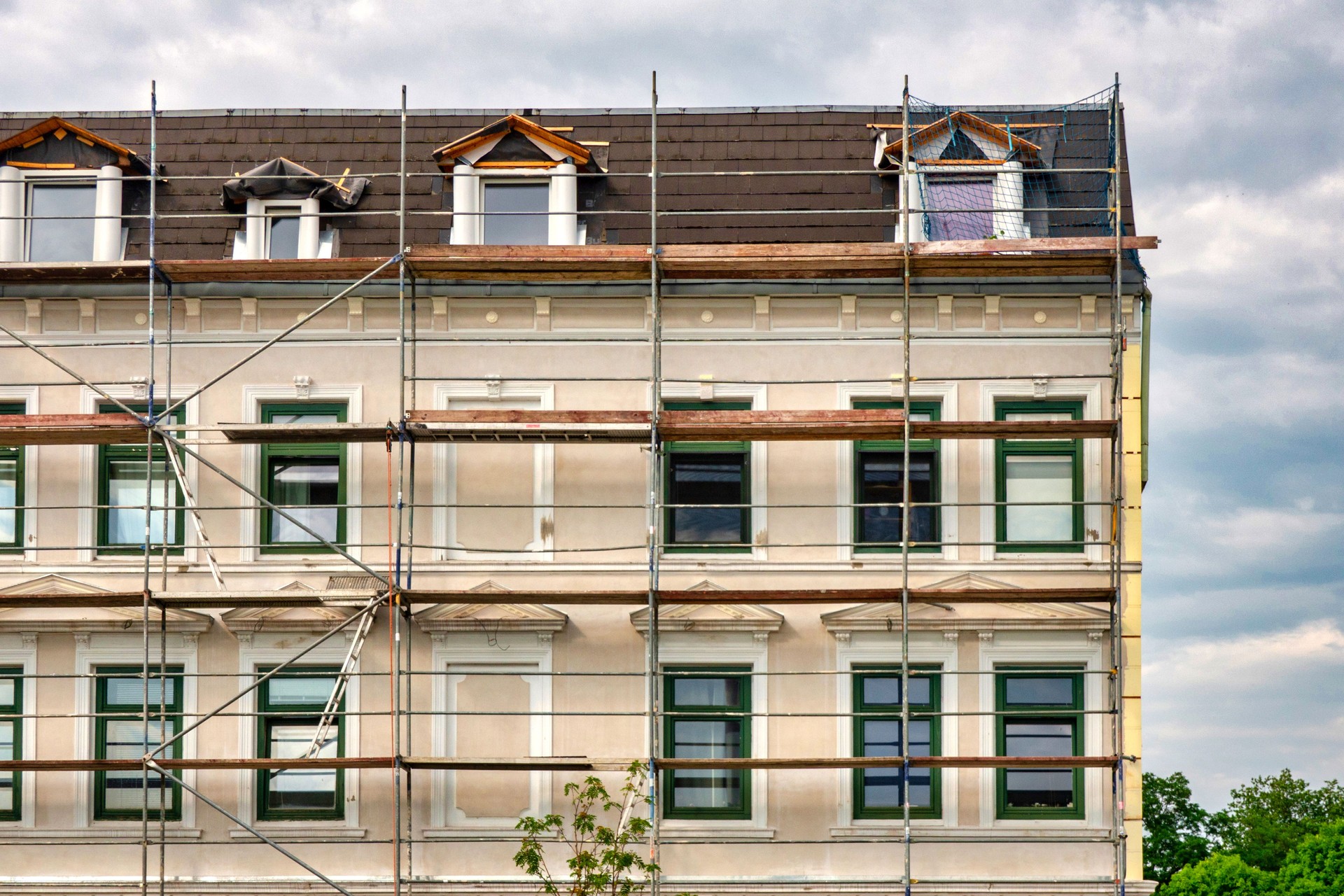 Restoration of the facade of an old building